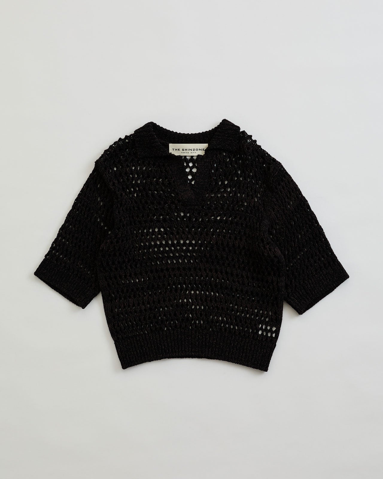 OPENWORK POLO KNIT