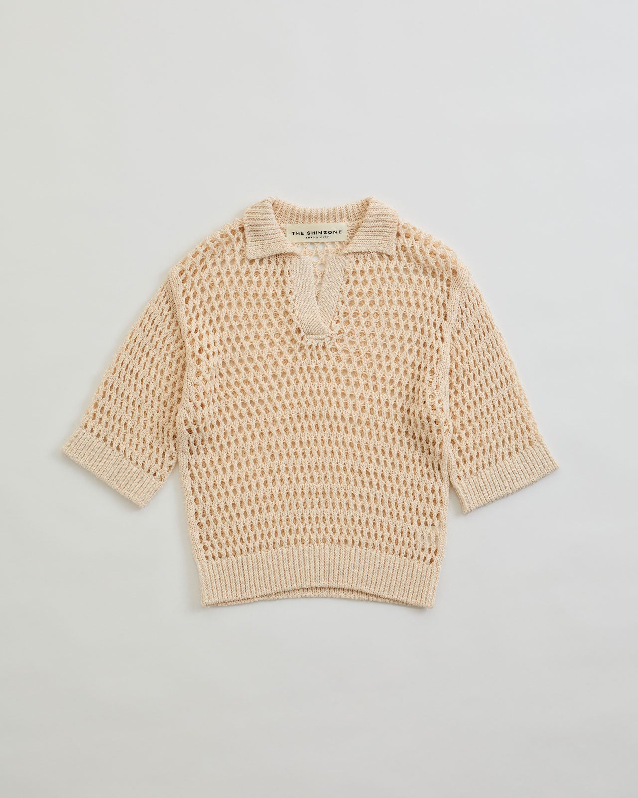 OPENWORK POLO KNIT
