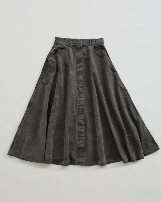 GARMENT DYE FLARE SKIRT