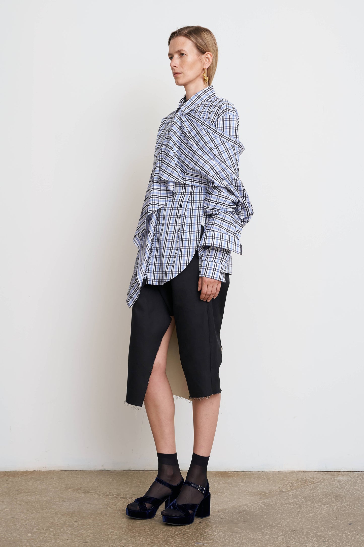 【40%OFF】LITKOVSKA PALERINE CHECKERED COTTON SHIRT