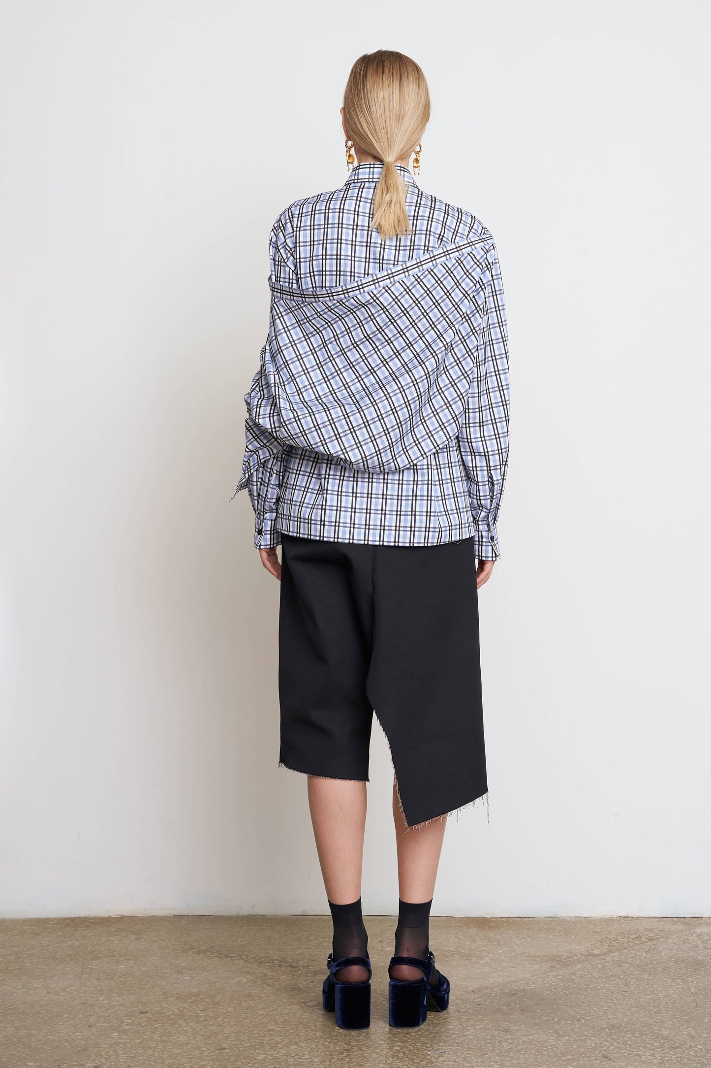 【40%OFF】LITKOVSKA PALERINE CHECKERED COTTON SHIRT