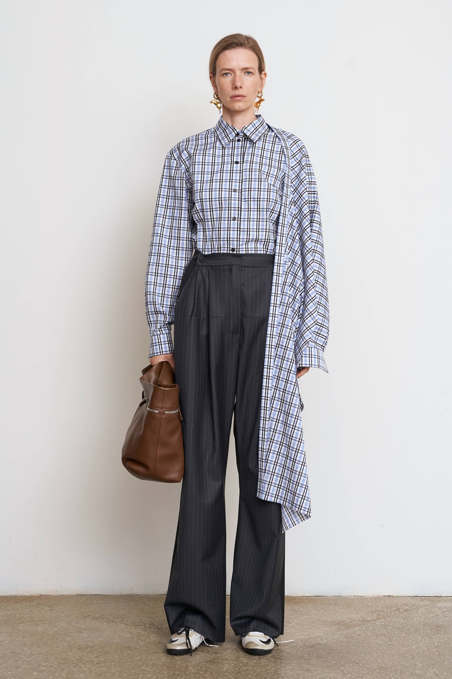 【40%OFF】LITKOVSKA PALERINE CHECKERED COTTON SHIRT
