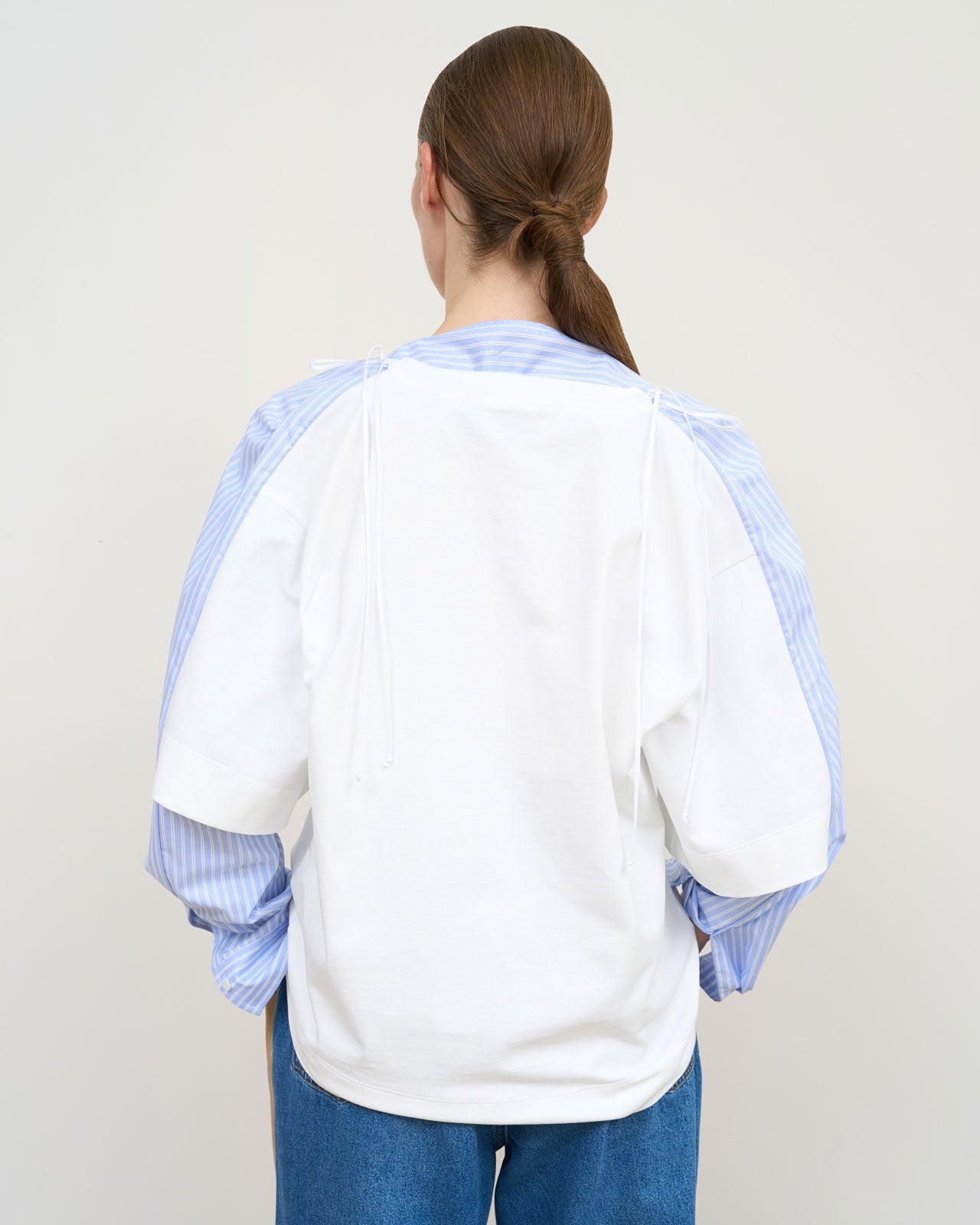 【40%OFF】LITKOVSKA DOUBLE COTTON WHITE LONGSLEEVE