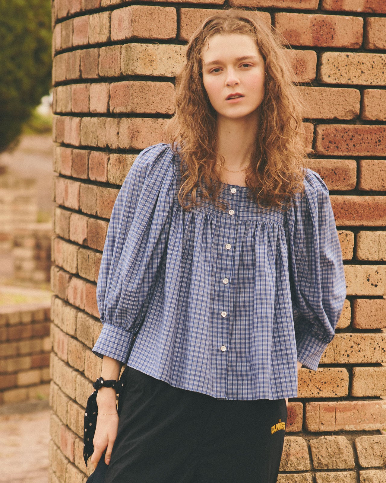 DOBBY CHECKED BLOUSE – Shinzone