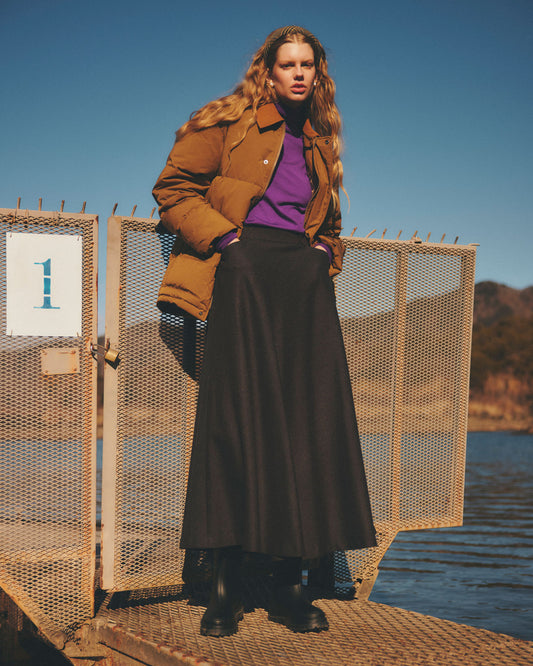 HERRINGBONE FLARE SKIRT