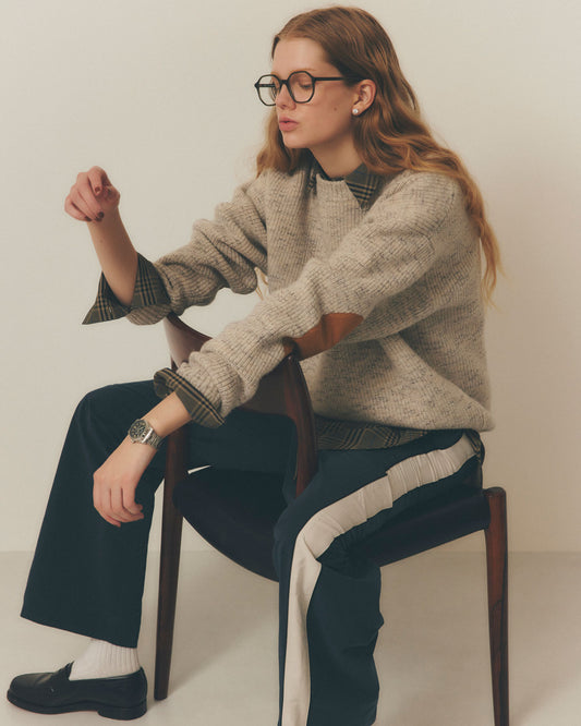 ELBOW PATCH KNIT PULLOVER