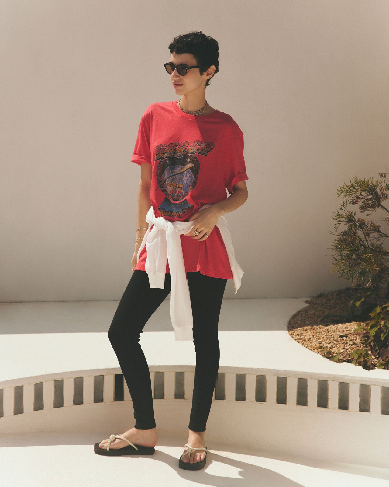 KNIT GEORGETTE LEGGINGS