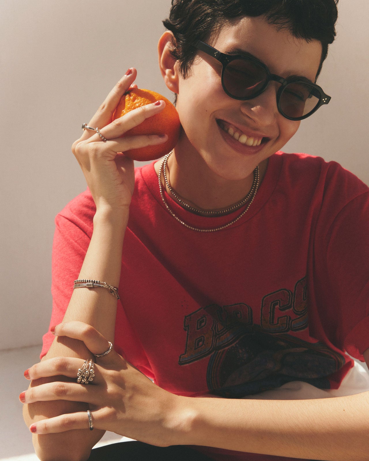 <ERICKA NICOLAS BEGAY>Plain Design Necklace BLACK/35cm