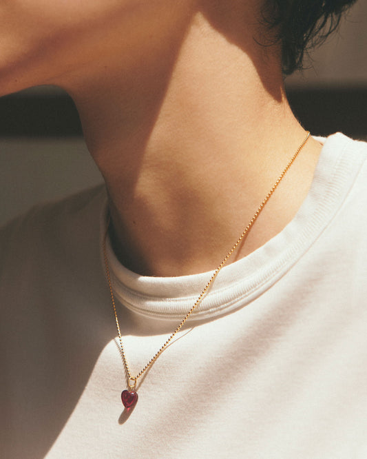 ColouR HEART NECKLACE(Ruby)