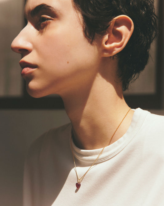 ColouR HEART NECKLACE(Ruby)