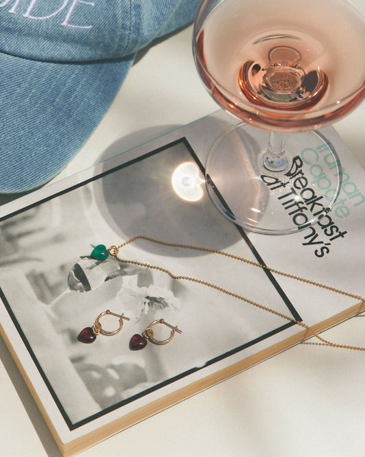 ColouR HEART EARRINGS(Ruby)