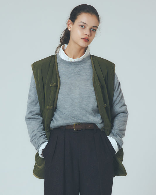 CHINA BUTTON QUILTED VEST