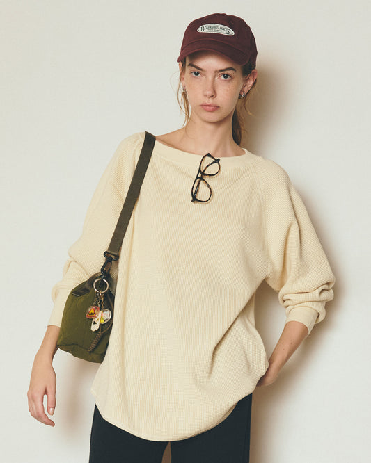 WAFFLE KNIT PULLOVER