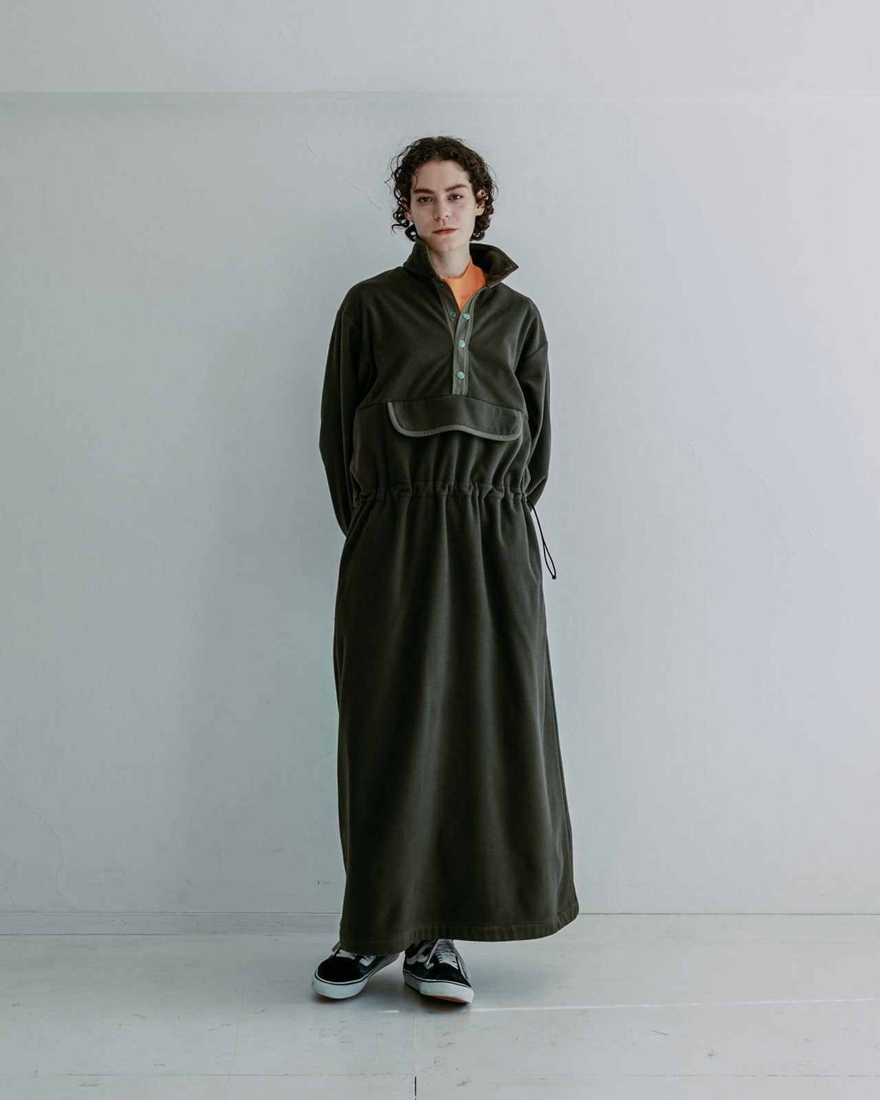 Shinzone(シンゾーン)】 MEYAME/メヤメ FLLECE SNAP LONG DRESS