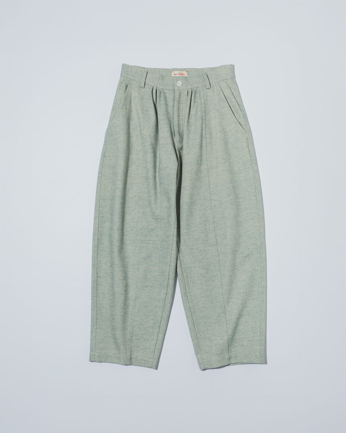 MEYAME BRUSHED JAZZ NEP DENIM WIDE TUCK PANTS