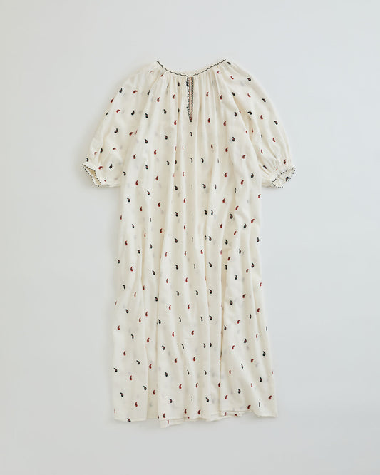 【4月上旬お届け】PAISLEY EMBROIDERED DRESS