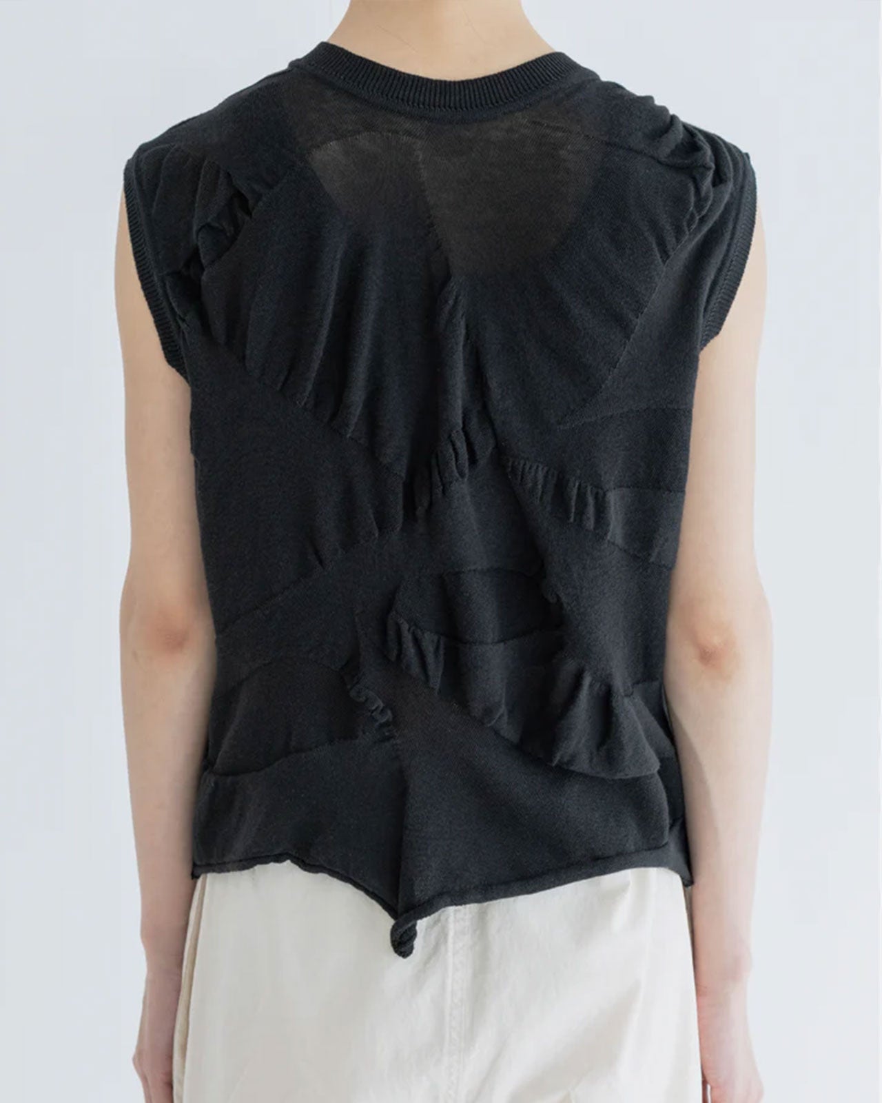 MEYAME LIGHT KNIT FRONT&BACK SLEEVELESS