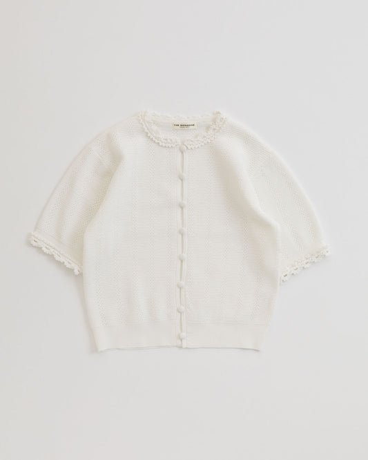 【3月中旬入荷予定】MESH LACE KNIT CARDIGAN