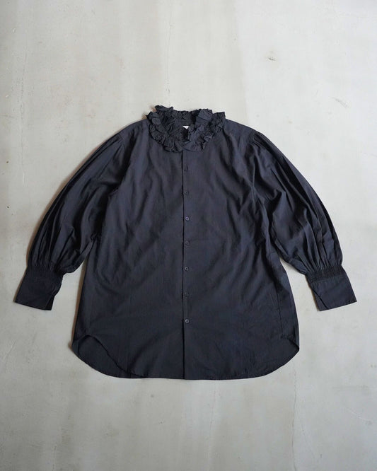 Crinkle Crinkle Crinkle cotton frill coller shirts