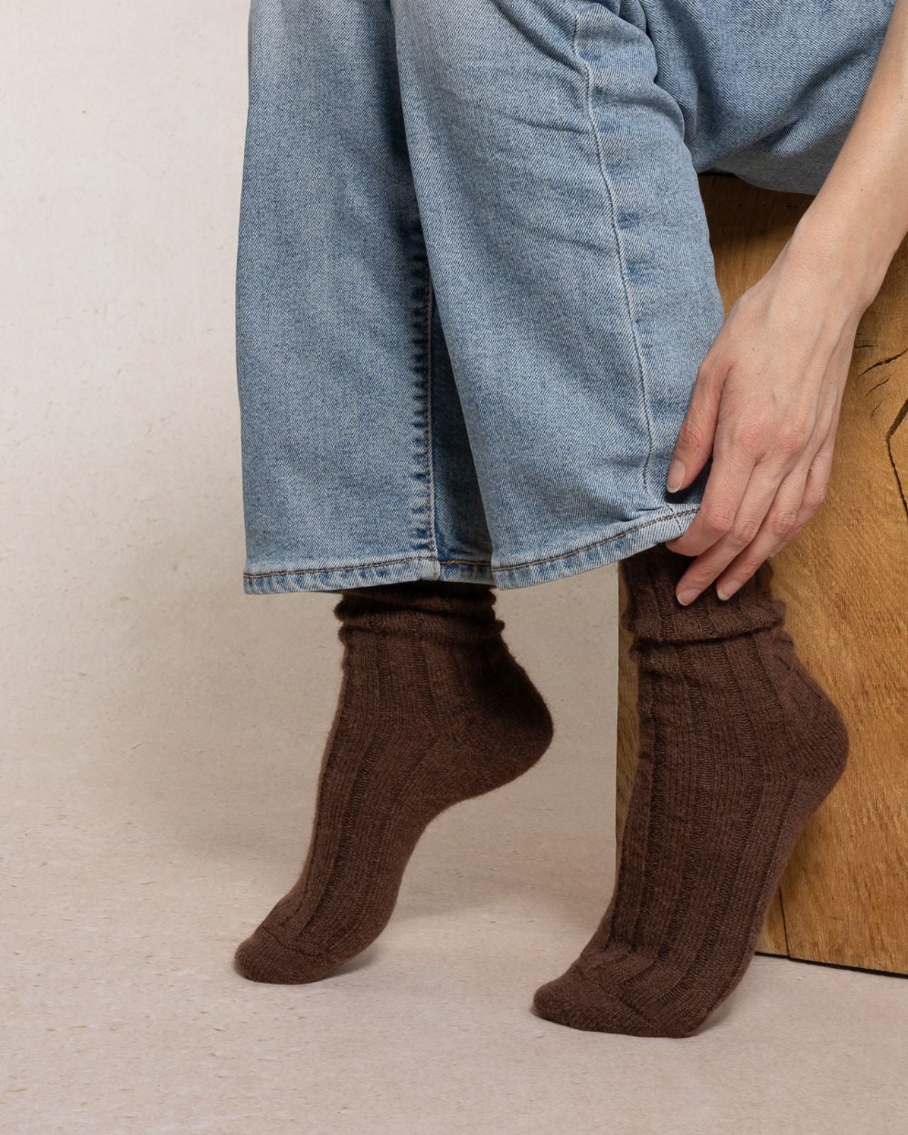 BLEUFORET RIBBED ALPACA WOOL SOCKS