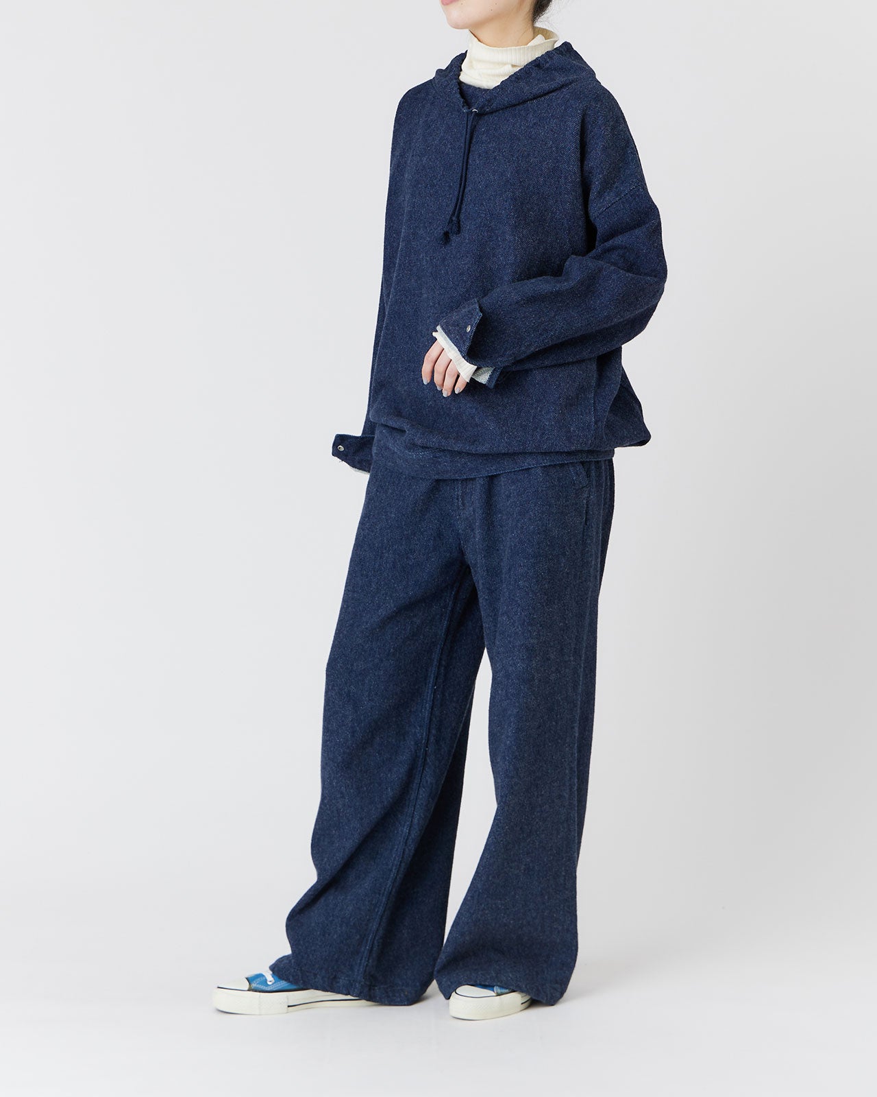 MEYAME RAISED DENIM WIDE PANTS