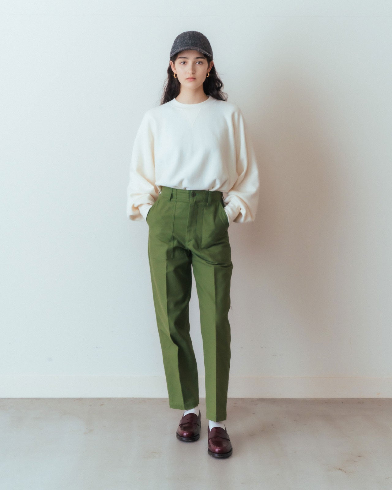 【新色CAMEL】COTTON WOOL SWEATSHIRT
