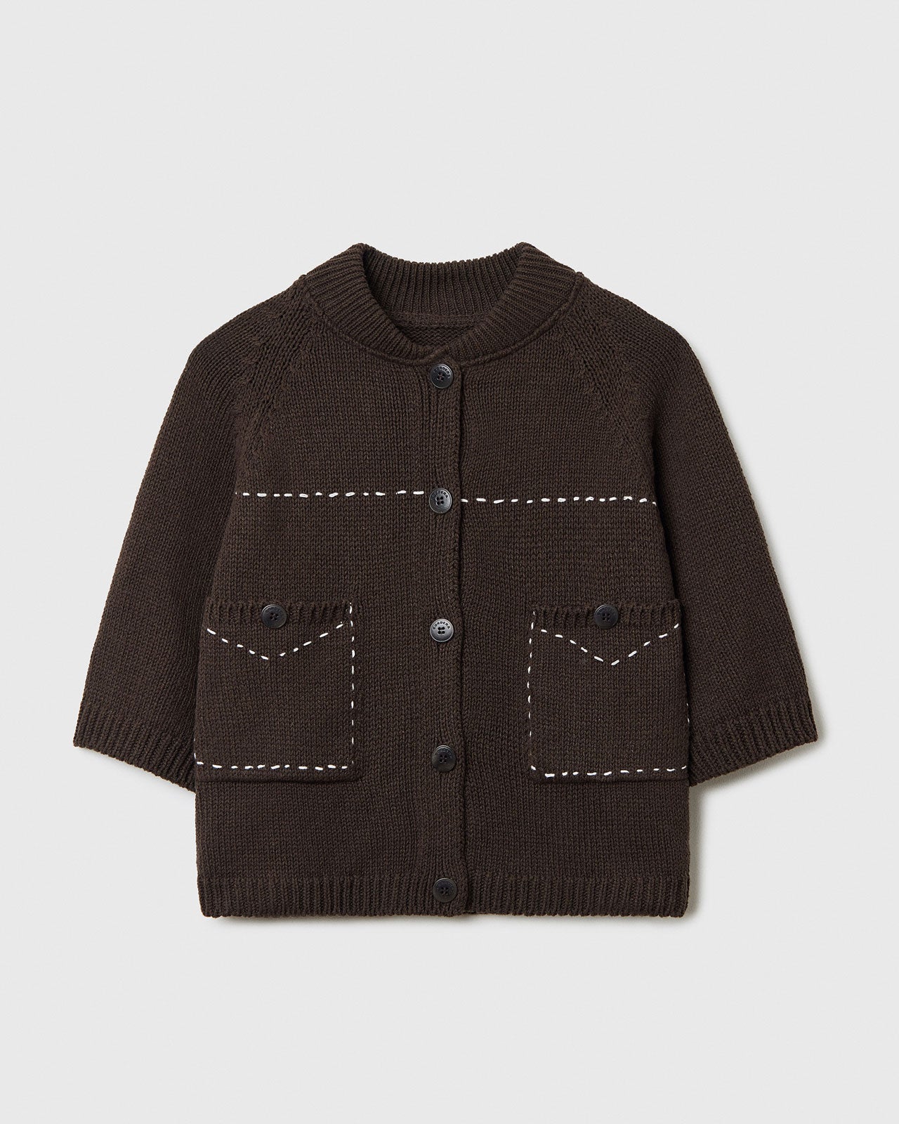 CORDERA COTTON STITCHED TOP BROWN