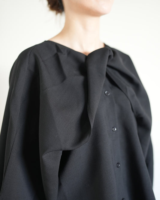 LITKOVSKA Virgin wool shirt with twisted overlay