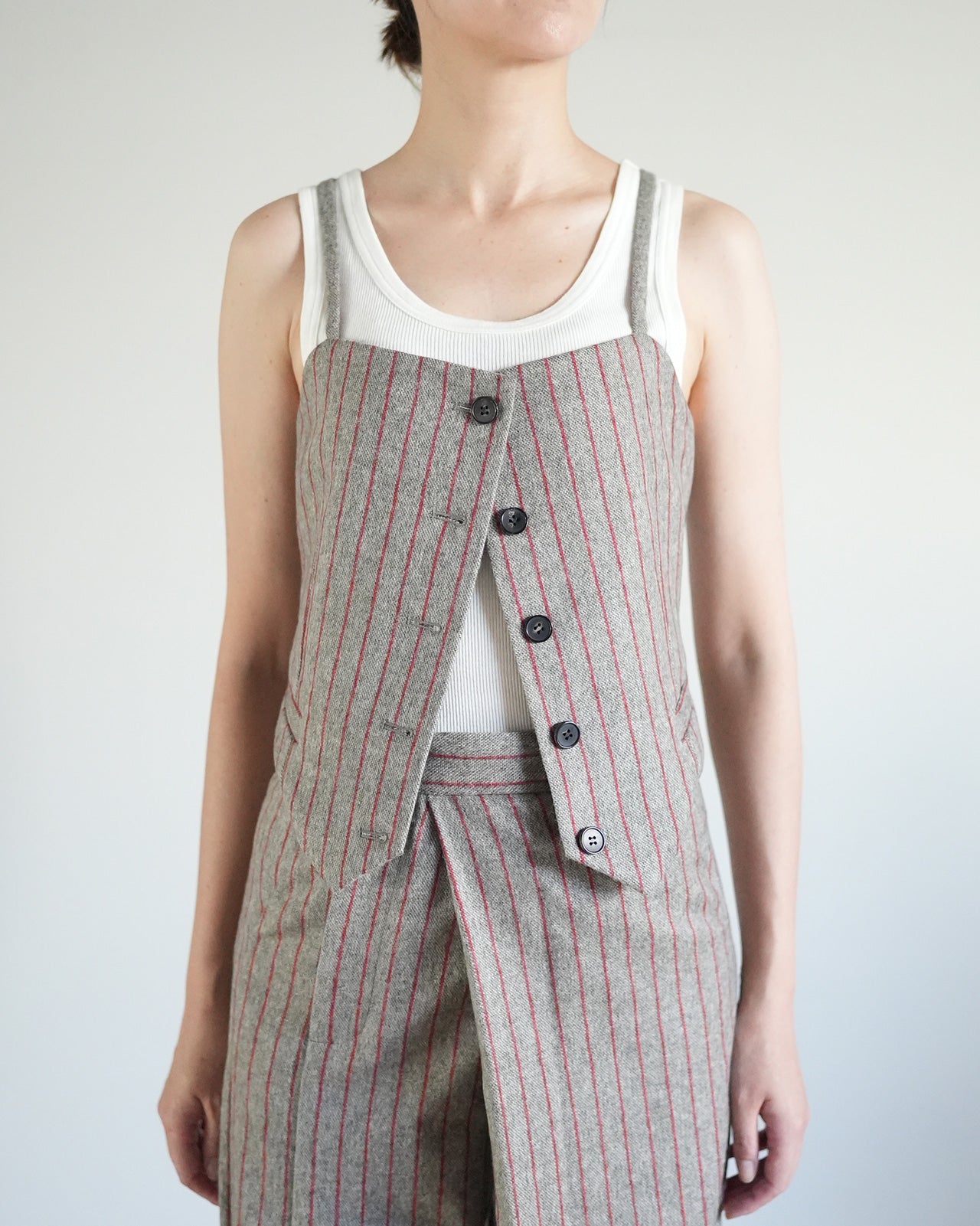 LITKOVSKA Pinstriped wool-blend vest