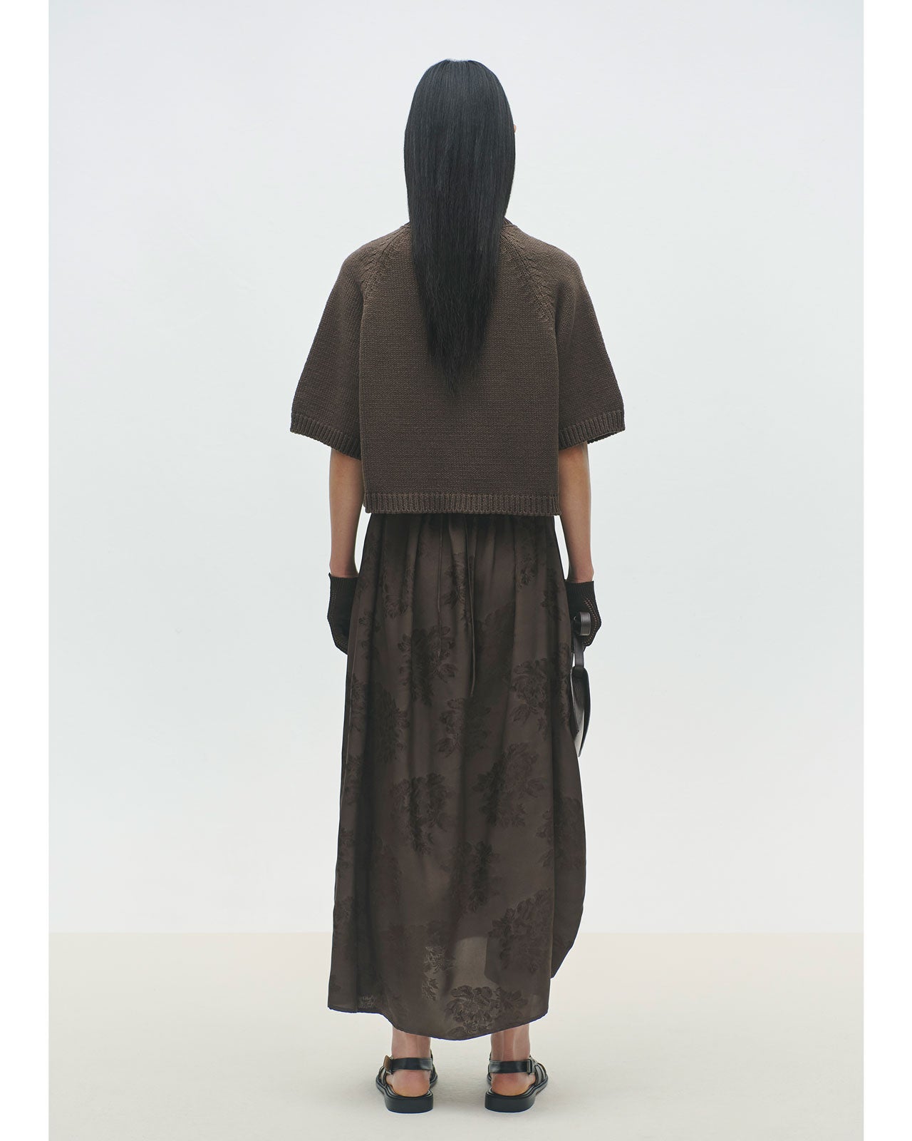 CORDERA COTTON STITCHED TOP BROWN