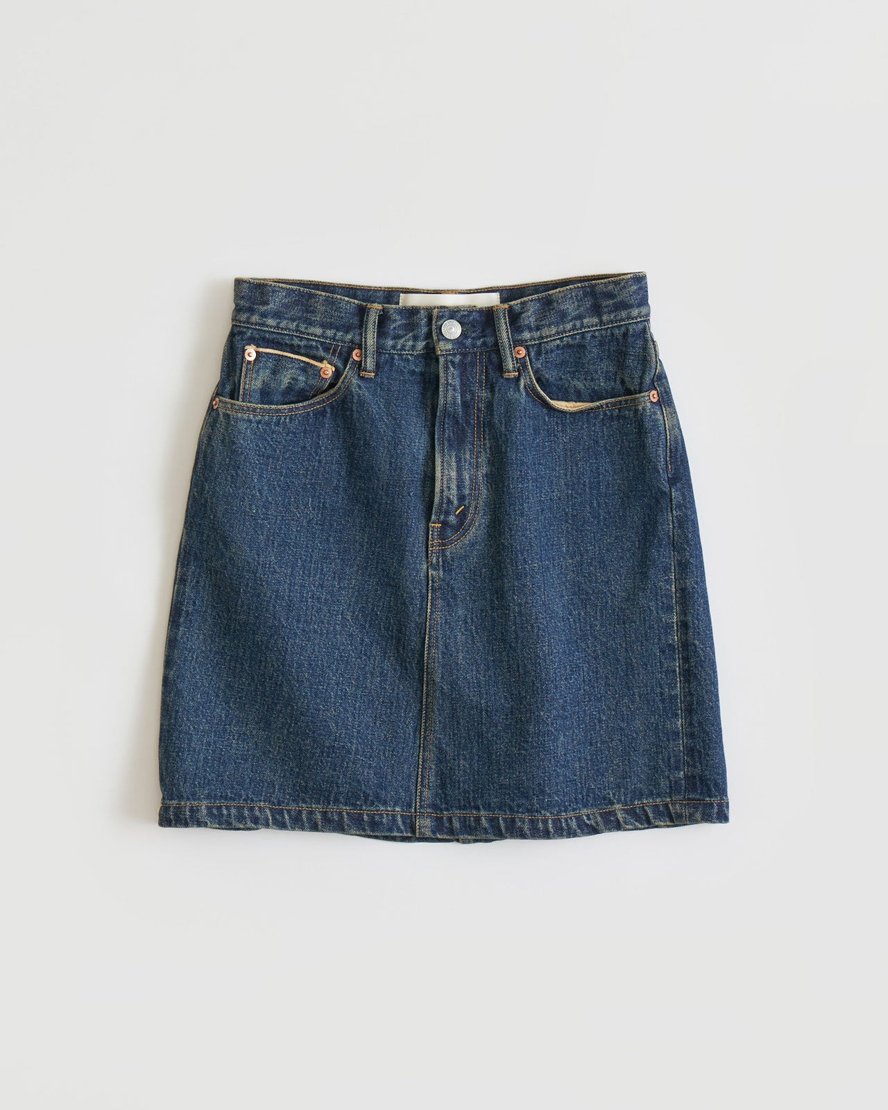 Wait In Line Denim Skirt - Blue