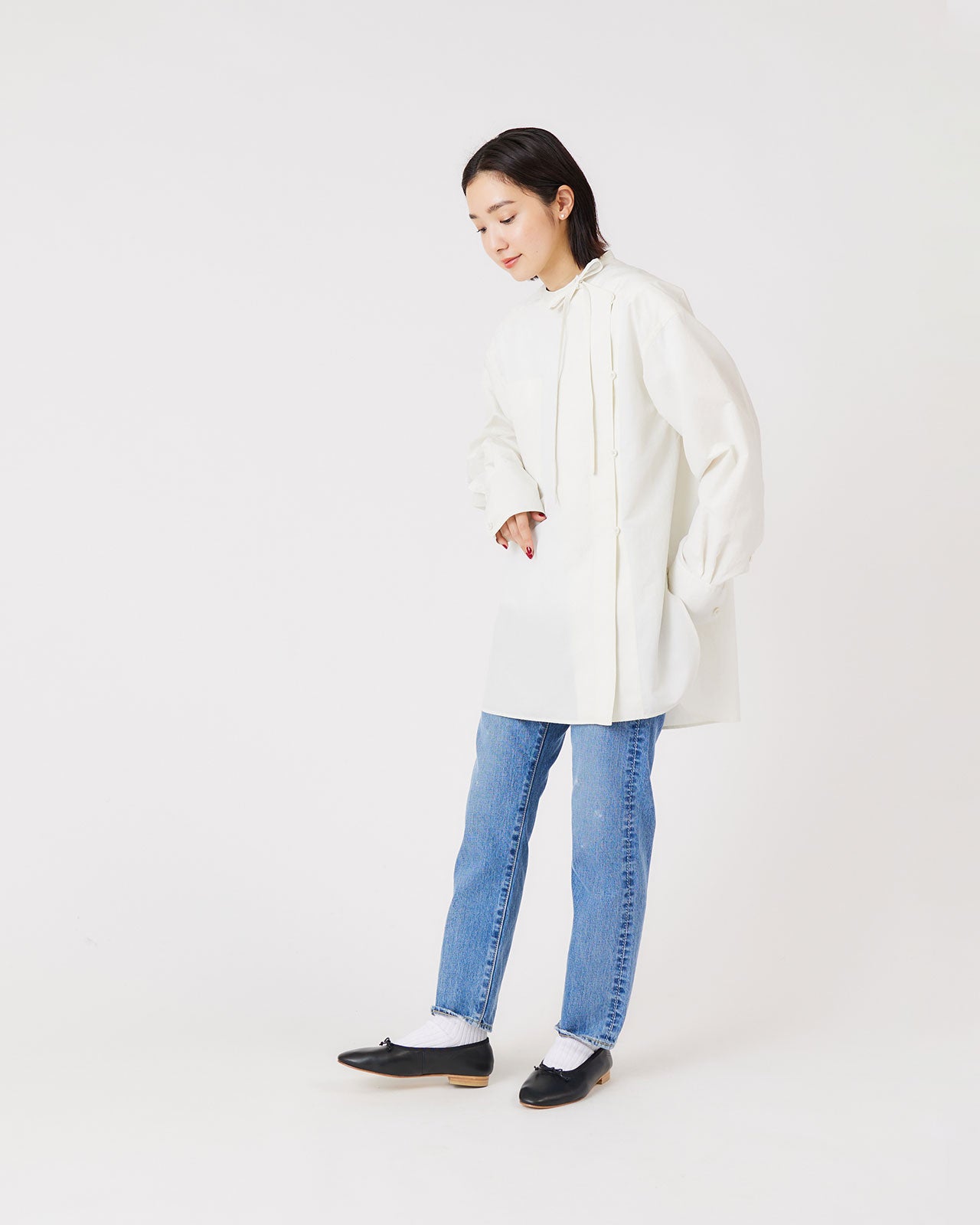 【10月中旬お届け】TIE BLOUSE