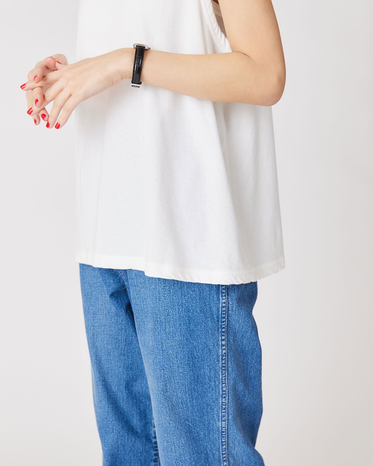 HIGH TWIST COTTON SLEEVELESS TOP