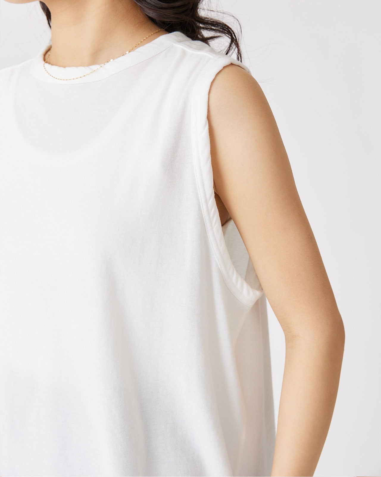 HIGH TWIST COTTON SLEEVELESS TOP