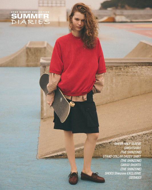 【NEW ARRIVALS】SHEER HALF SLEEVE SWEATSHIRT