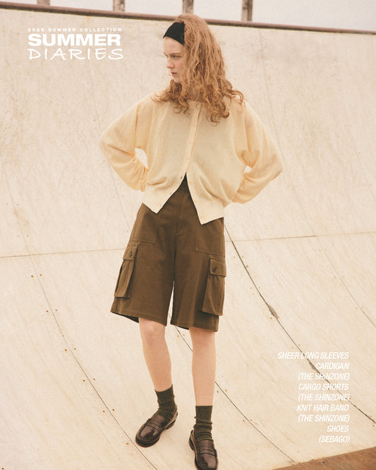 【NEW ARRIVALS】"SHEER LONG SLEEVES CARDIGAN"＆"CARGO SHORTS"