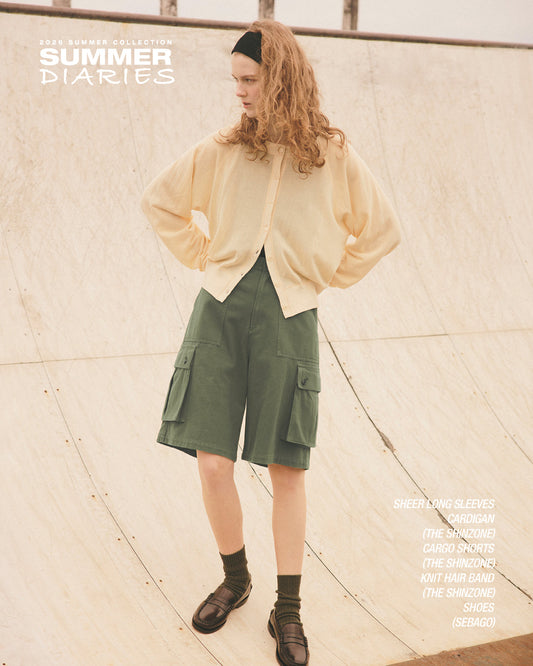 【NEW ARRIVALS】"SHEER LONG SLEEVES CARDIGAN"＆"CARGO SHORTS"