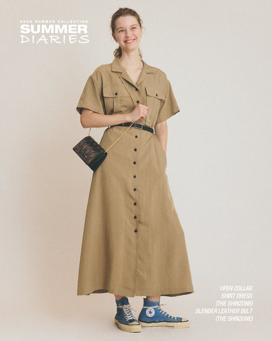 【NEW ARRIVALS】OPEN COLLAR SHIRT DRESS
