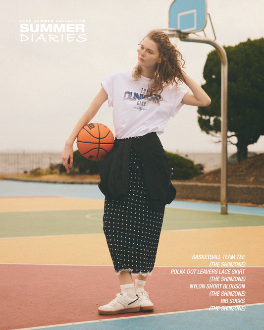 【NEW ARRIVALS】"BASKETBALL TEAM TEE"＆"POLKA DOT LEAVERS LACE SKIRT"