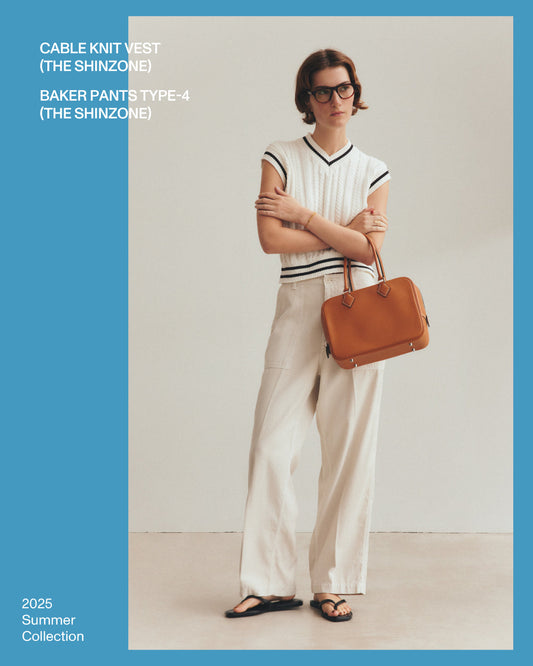 【 NEW ARRIVALS 】CABLE KNIT VEST＆”ECRU”BAKER PANTS TYPE-4