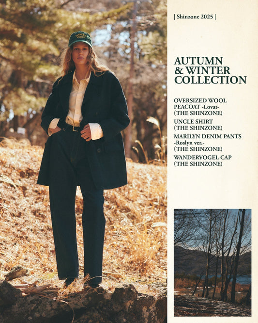 【NEW ARRIVALS】"OVERSIZED WOOL PEACOAT -Lovat-" ＆ "MARILYN DENIM PANTS -Roslyn ver.-"