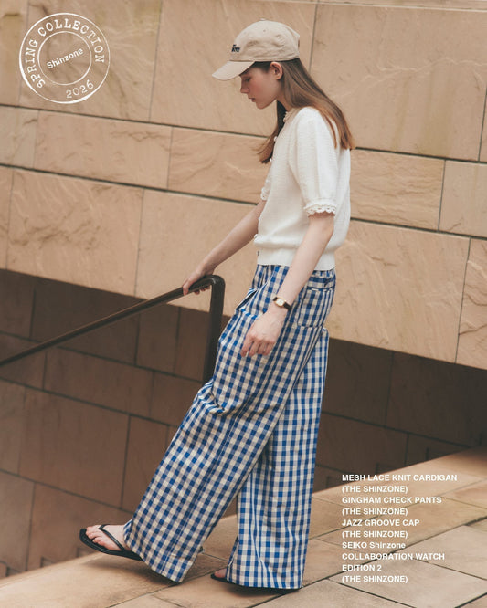 【NEW ARRIVALS】"MESH LACE KNIT CARDIGAN"＆"GINGHAM CHECK PANTS"