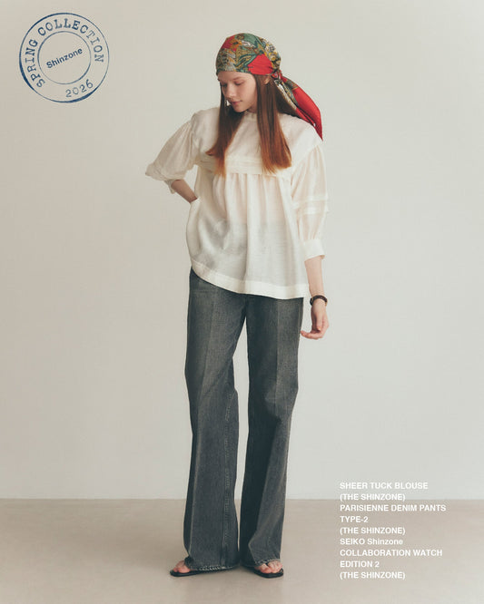 【NEW ARRIVALS】 SHEER TUCK BLOUSE