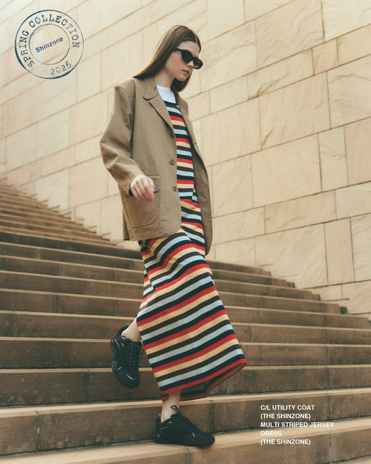 【NEW ARRIVALS】"MULTI STRIPED JERSEY DRESS"＆"C/L UTILITY COAT"