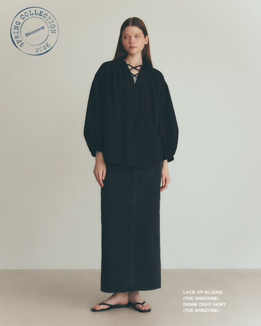 【NEW ARRIVALS】"LACE-UP BLOUSE"＆"DENIM TIGHT SKIRT"