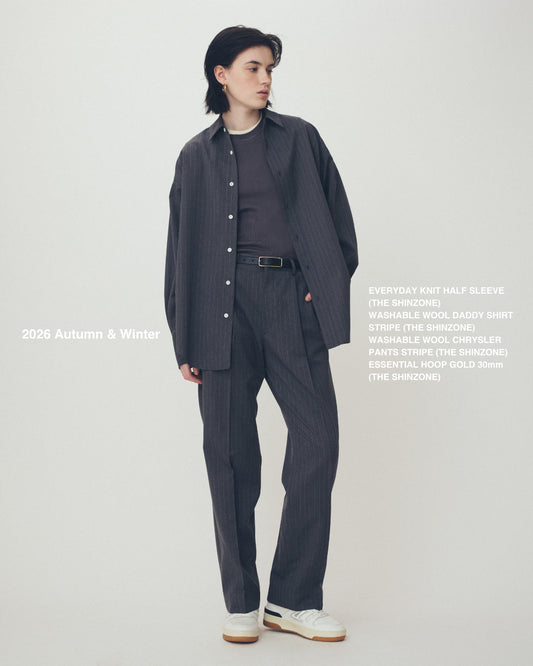 【NEW ARRIVALS】"WASHABLE WOOL DADDY SHIRT(STRIPE)"&"WASHABLE WOOL CHRYSLER PANTS(STRIPE)"