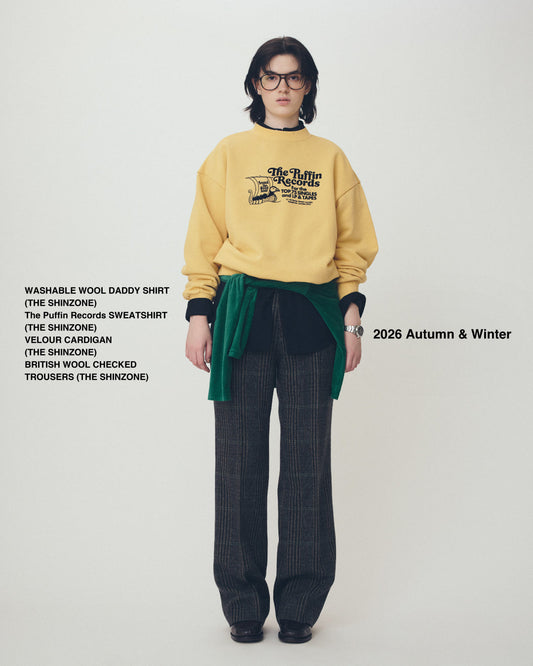【NEW ARRIVALS】"The Puffin Records SWEATSHIRT"&"BRITISH WOOL CHECKED TROUSERS"