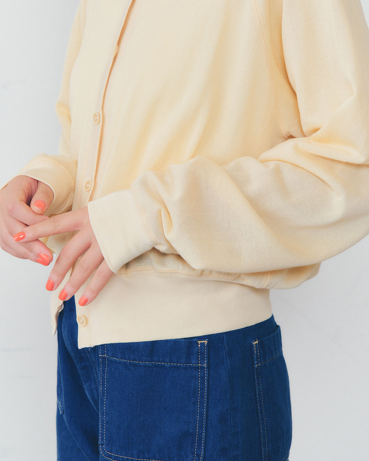 【GRAY/RED/YELLOW】SHEER LONG SLEEVES CARDIGAN