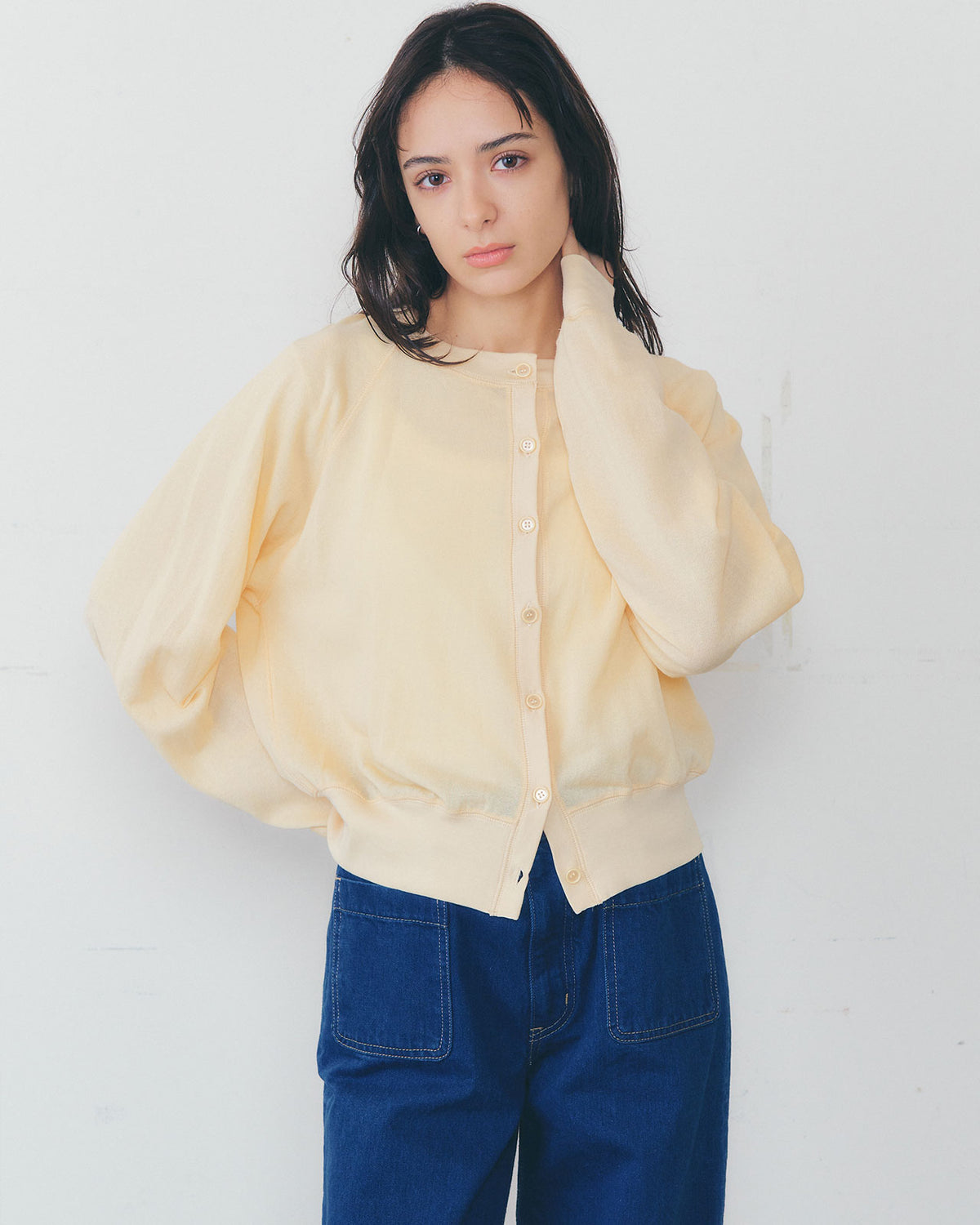 【GRAY/RED/YELLOW】SHEER LONG SLEEVES CARDIGAN