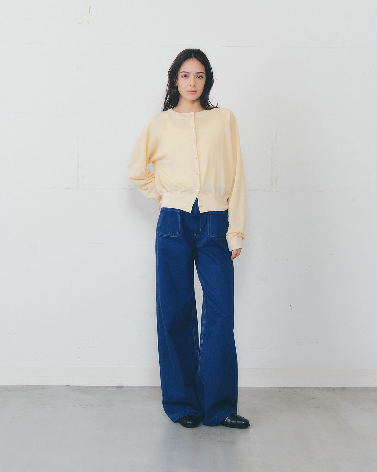 【GRAY/RED/YELLOW】SHEER LONG SLEEVES CARDIGAN